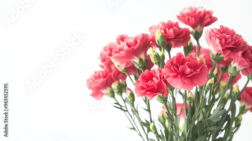 A PNG image of a red carnation bouquet with the text Happy Mother s Day, ideal for digital greetings or printed cards