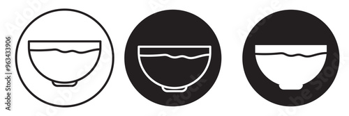 soup bowl meal vector icon set