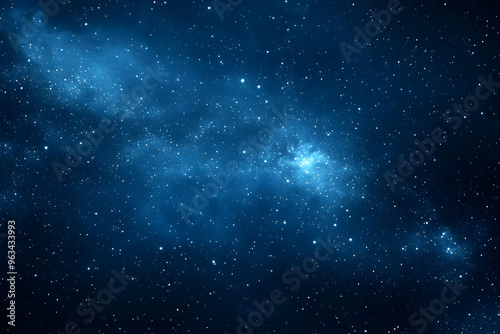 Deep Blue Space Galaxy Background with Stars and Nebula