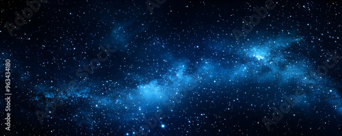 Cosmic Deep Blue Galaxy Background with Bright Stars