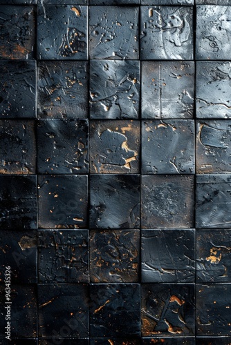 Panorama Black dark grey Checker Plate abstract floor metal stanless background stainless pattern surface wild picture 