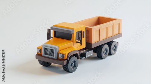 A colorful toy dump truck designed for imaginative play and construction activities.