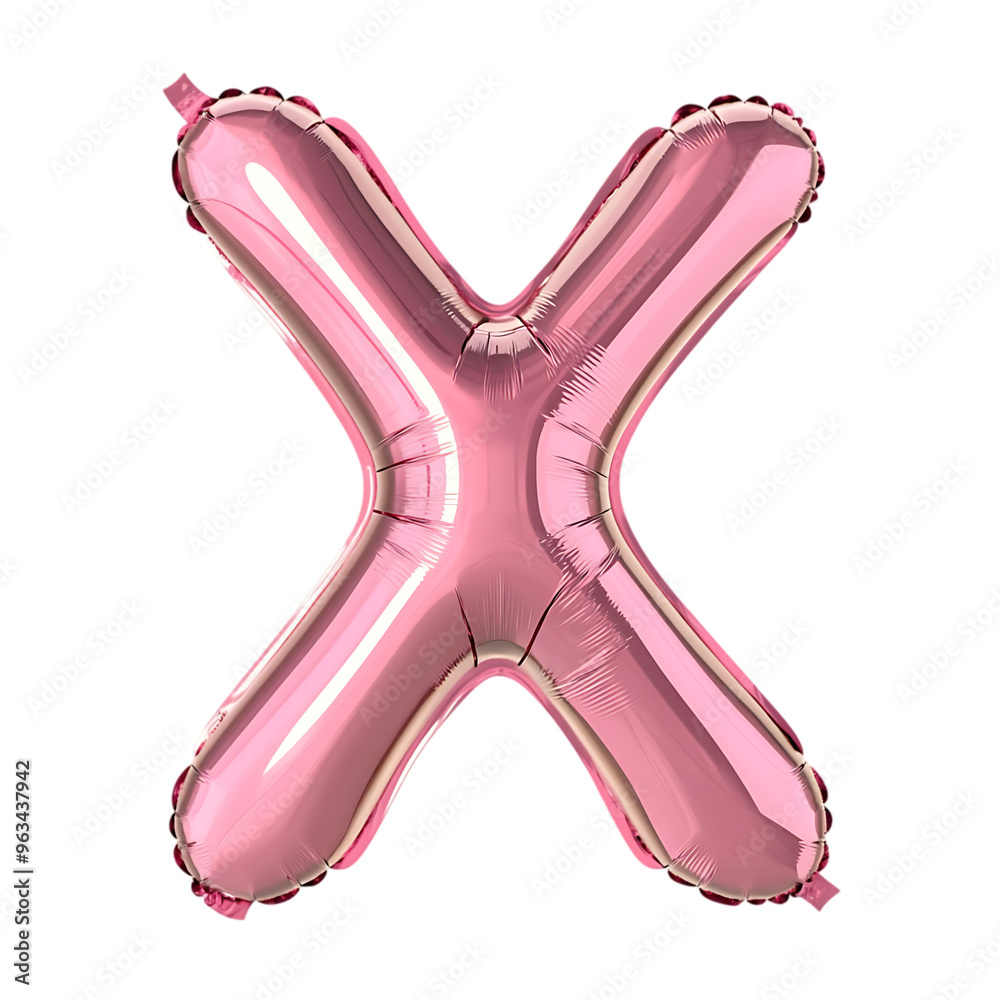Glossy Pink Style capital letter X on transparent background Glossy Pink Style capital letter X on transparent background