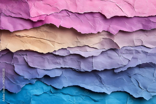 Wallpaper Mural Abstract Background of Colorful Torn and Crumpled Paper Layers Torontodigital.ca