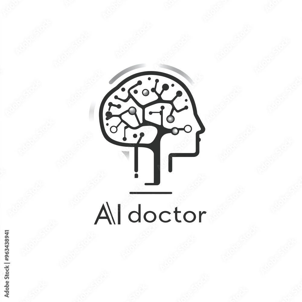 AI Doctor. Logo on white background for medical applications AI Doctor. Logo on white background for medical applications