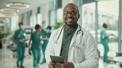 The Doctor with Tablet Smiling