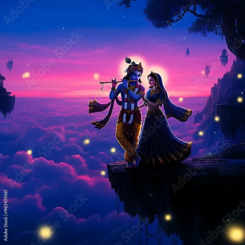 Lord Krishna's Flute: A Call to Radha's Heart photo