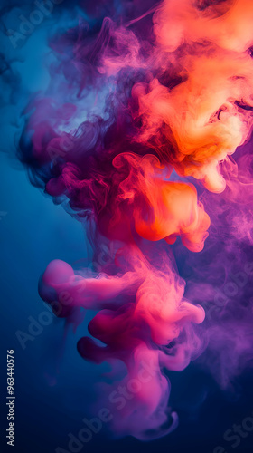 Neon Smoke Abstract Background Illustration: Vibrant Colors in Motion