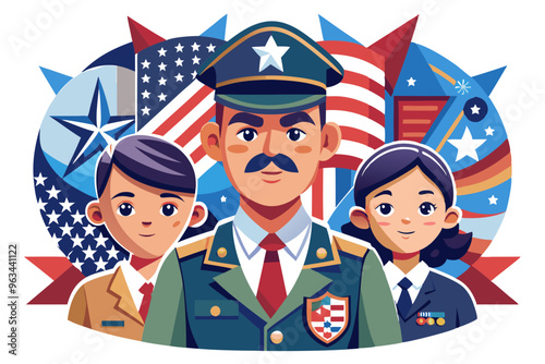 Veterans day, patriotism, humanism, children, and Peace AI Generation