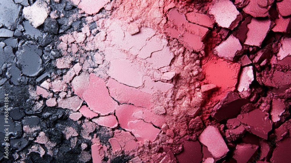 A close up of a makeup palette with a mix of black and pink colors A close up of a makeup palette with a mix of black and pink colors