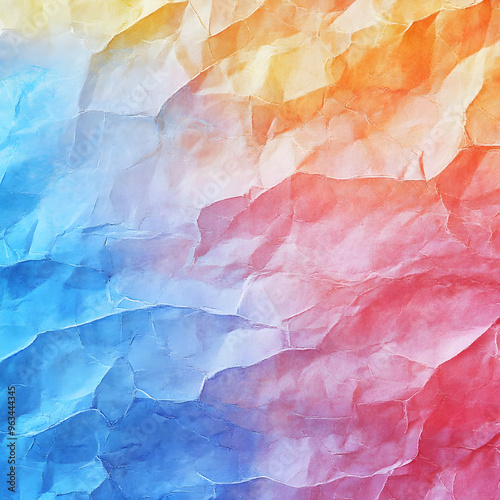 Abstract Background - Vibrant Watercolor Crumpled Paper Texture