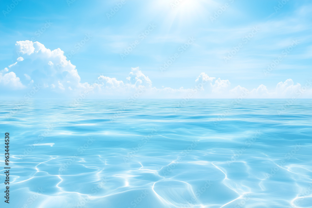 Serene blue ocean under a bright sky on a sunny day Serene blue ocean under a bright sky on a sunny day