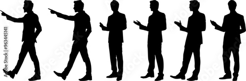 Illustration presentation silhouette. Business people silhouette vector