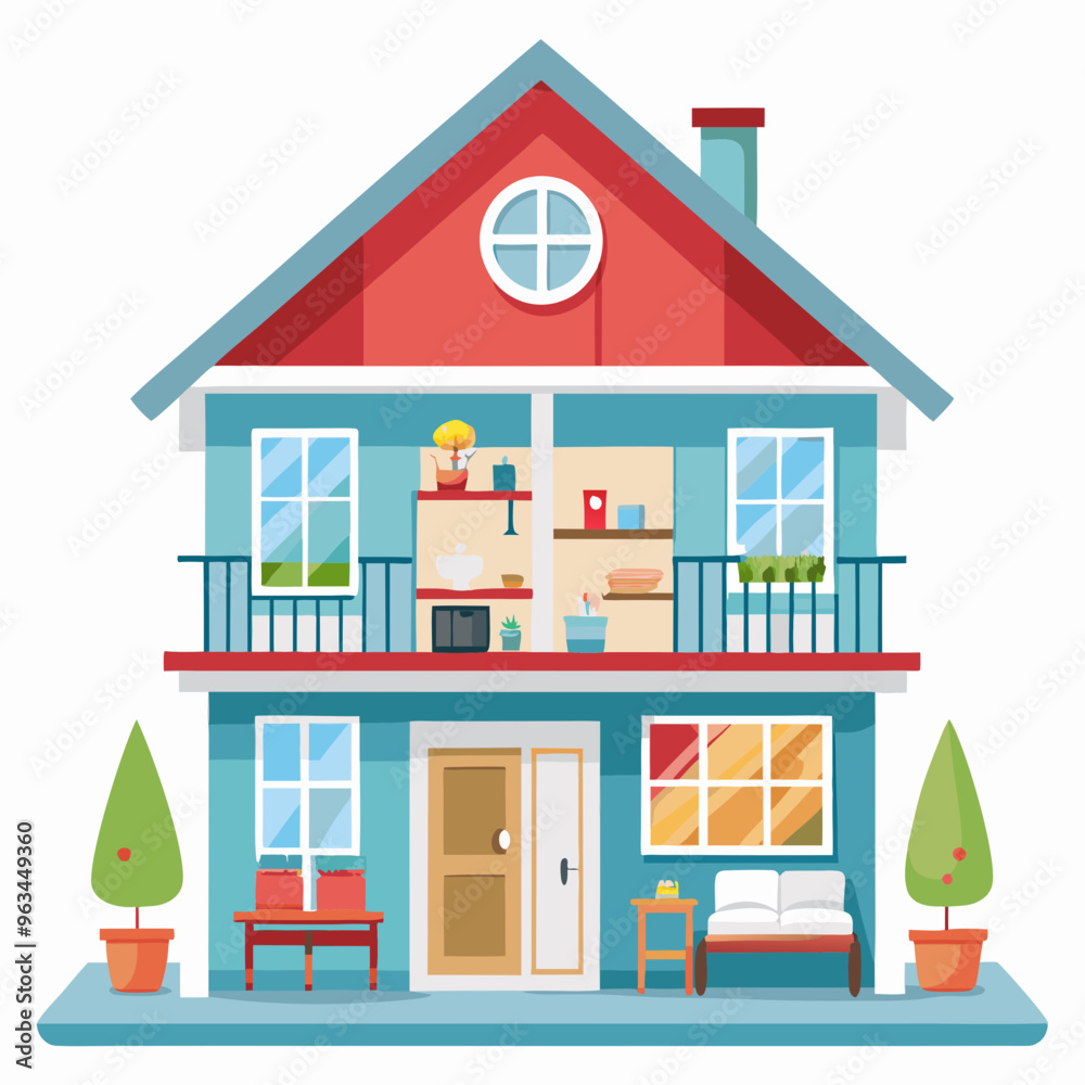 illustration of a doll house illustration of a doll house