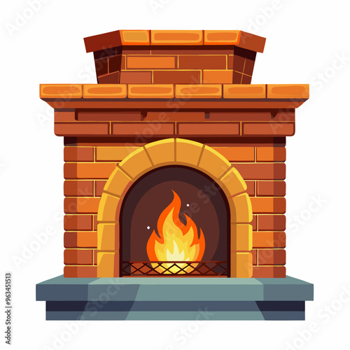 fireplace with fire