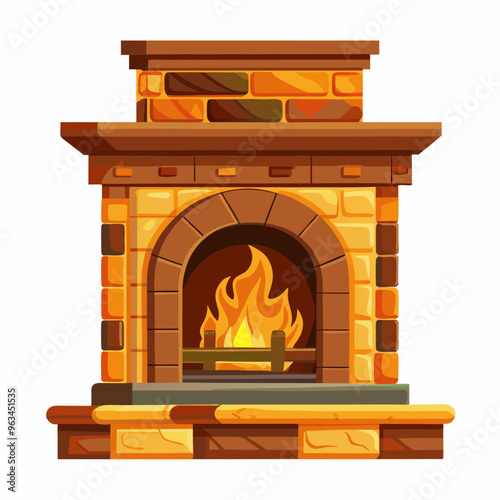fireplace with fire