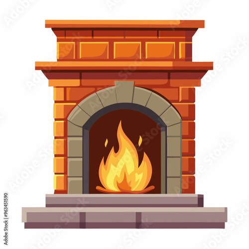 fireplace with fire