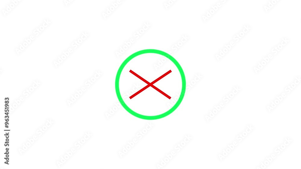 check mark cross icon animation on black background check mark cross icon animation on black background
