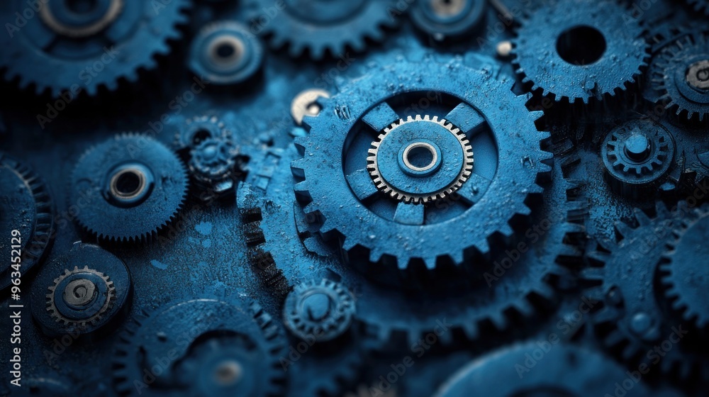 Mechanical industrial brochure background with gears and cogs in detailed designs. Mechanical industrial brochure background with gears and cogs in detailed designs.