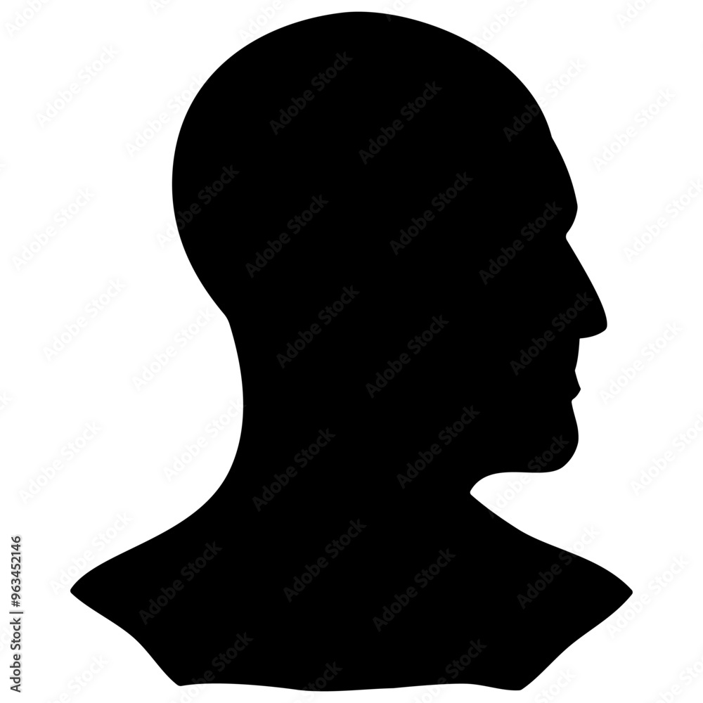 Silhouette of human head, simple design Silhouette of human head, simple design