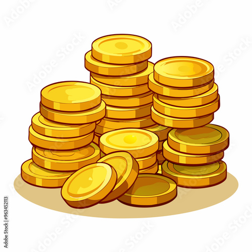 gold coins isolated on white