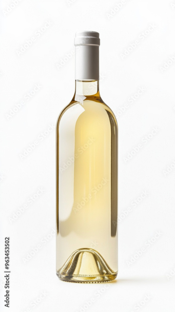 Photo of a white wine bottle isolated on a white background Photo of a white wine bottle isolated on a white background