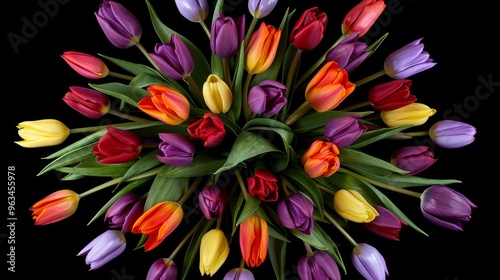 Stunning tulip bouquet for weddings, beautifully arranged and isolated on a clean background