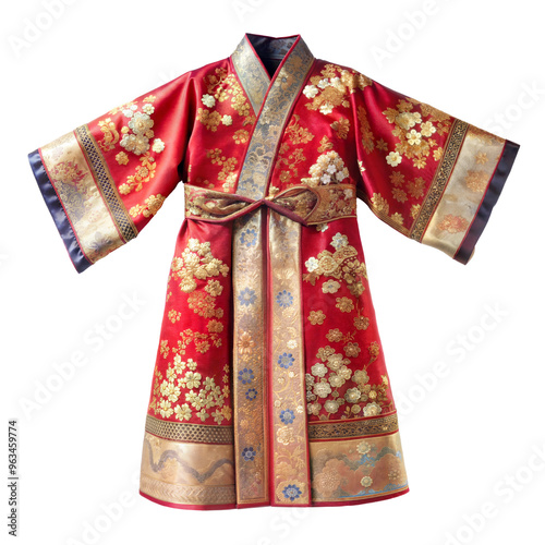 traditional Chinese clothe cut out. isolated on transparent background. Copy space.