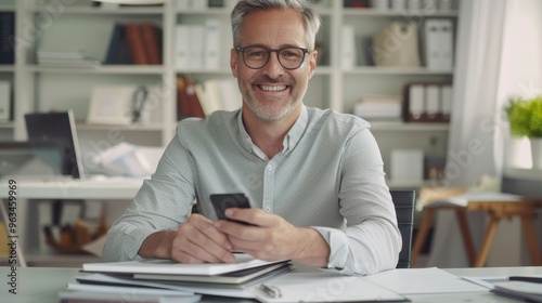 The Smiling Man with Phone