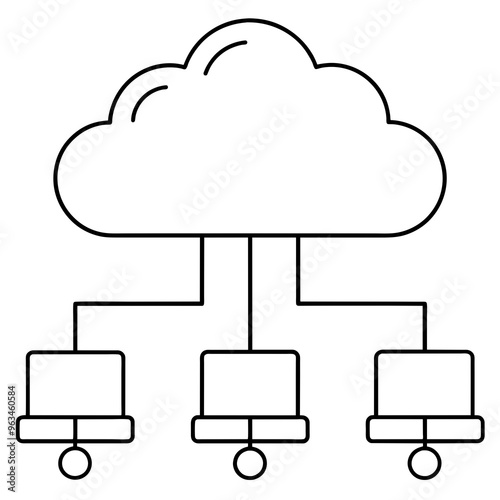 Cloud icon work business digital vector illustration