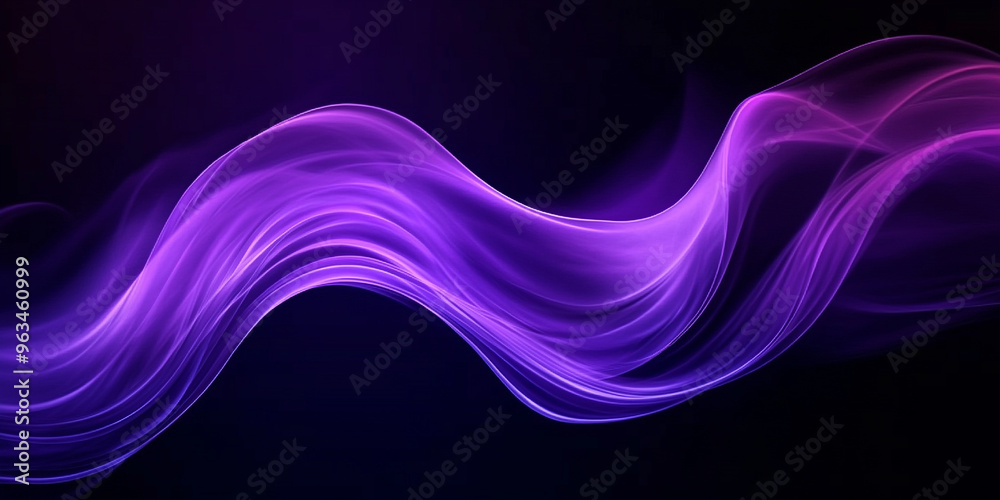 Naklejka premium Vibrant purple wave abstract design on dark background