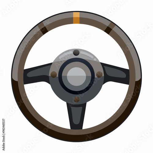 steering wheel isolated on white