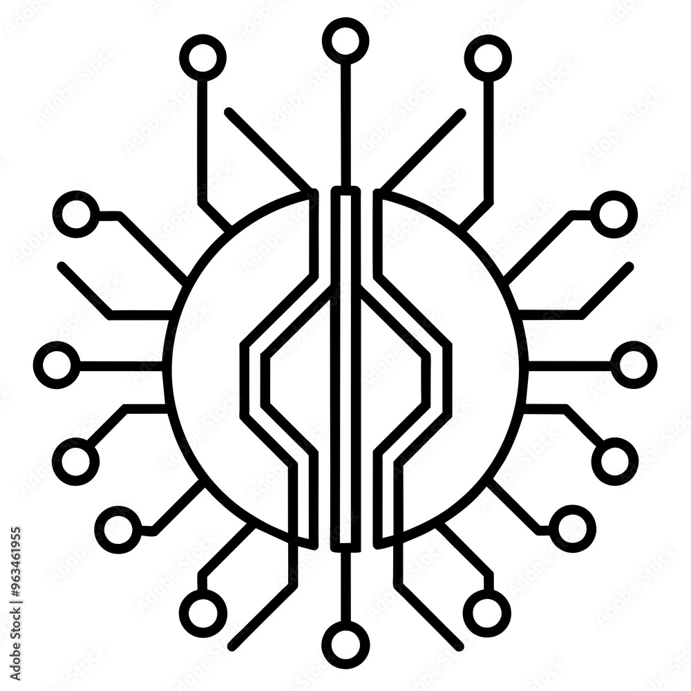 Software digital wire art connect line art vector illustration molecule like icon business Software digital wire art connect line art vector illustration molecule like icon business