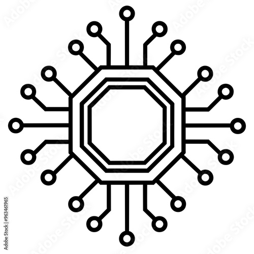 Software digital wire art connect line art vector illustration molecule like icon business