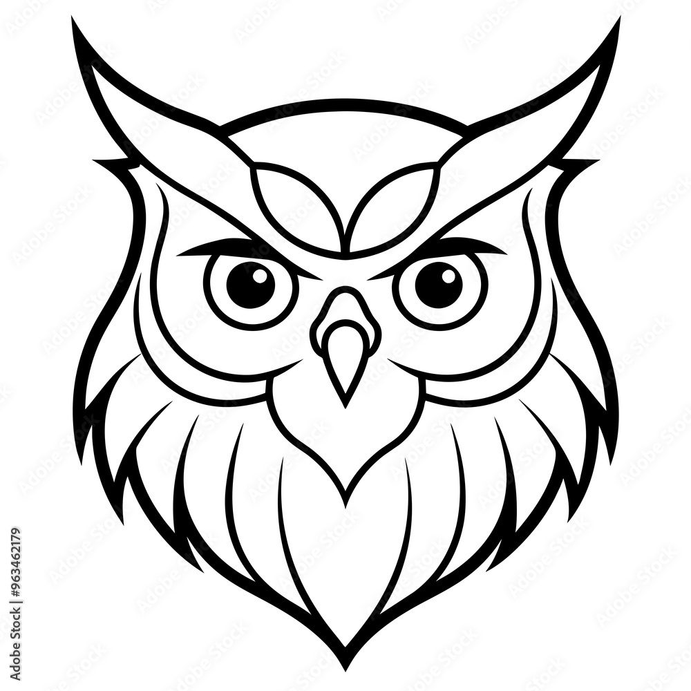 Mister owl line art vector illustration Mister owl line art vector illustration
