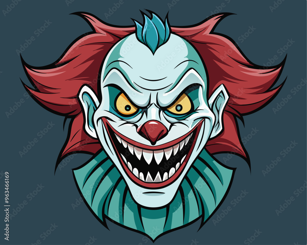 Scary clown face vector illustration Scary clown face vector illustration