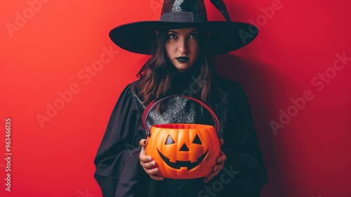 The Witch with Pumpkin Basket