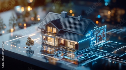 Futuristic smart house with telemedicine system patient using smart devices to track health