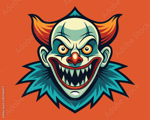 Scary clown face vector illustration