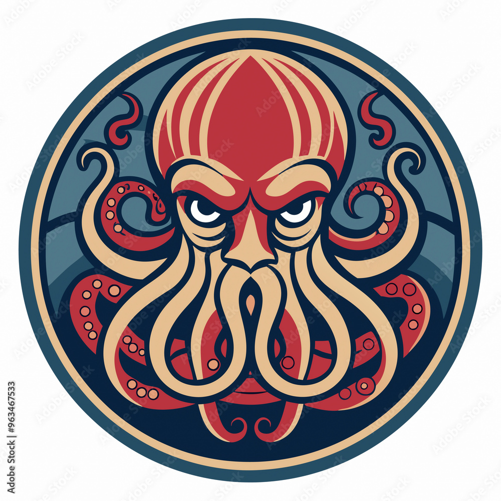 Octopus Symbols Logo Template for Unique Brand Identity - Perfect for Posters, Graphics Ads, and T-Shirt Prints Octopus Symbols Logo Template for Unique Brand Identity - Perfect for Posters, Graphics Ads, and T-Shirt Prints