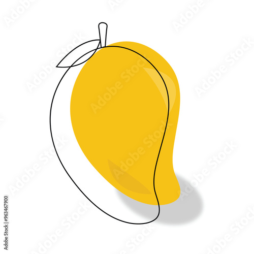 A vector illustration of a mango fruit drawing