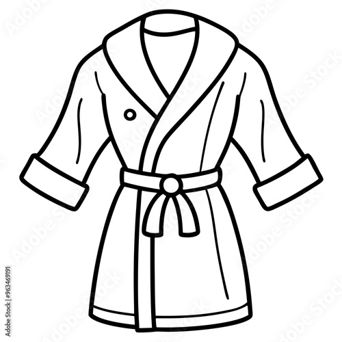 Cute Bathrobe Coloring Pages - Cozy & Fun Vector Illustration for SVG, Cricut, Clipart, & T-Shirt Graphics