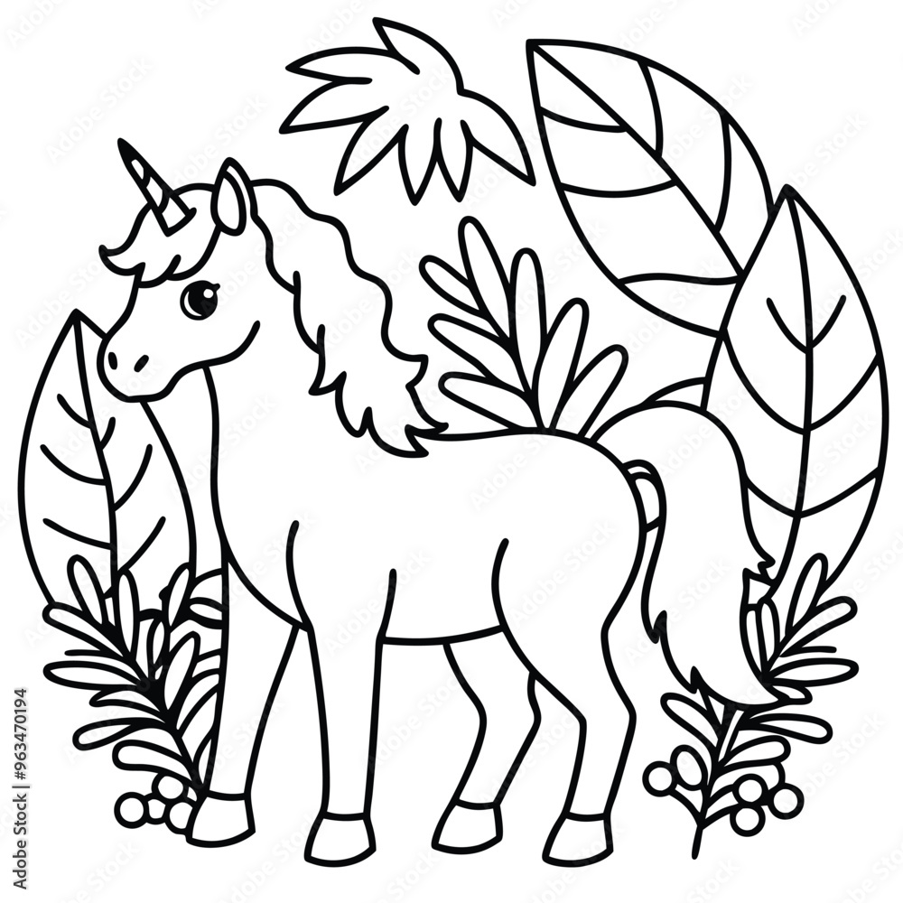 Fototapeta unicorns cartoon design coloring book for kids