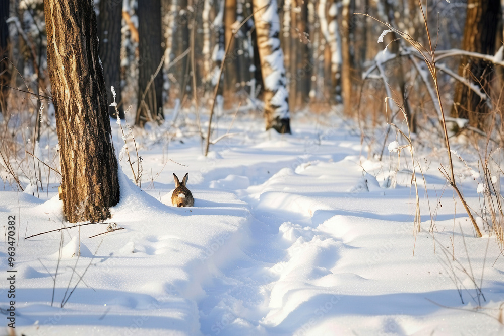 Rabbit Tracks - Detailed Wildlife and Nature Illustration Rabbit Tracks - Detailed Wildlife and Nature Illustration