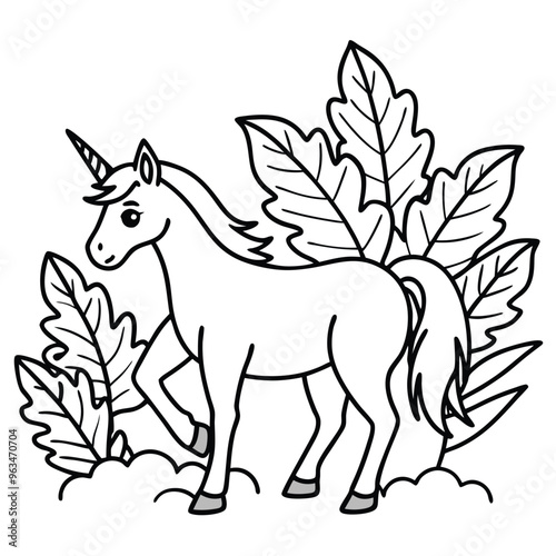 Wallpaper Mural unicorns cartoon design coloring book for kids Torontodigital.ca