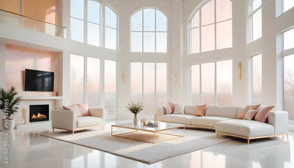 Photo interior modern design room 3d illustration Photo interior modern design room 3d illustration