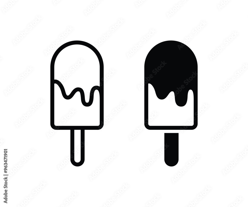Popsicle melting ice cream icon symbol. Ice cream icon. Ice lolly icon. Popsicle melting ice cream icon symbol. Ice cream icon. Ice lolly icon.