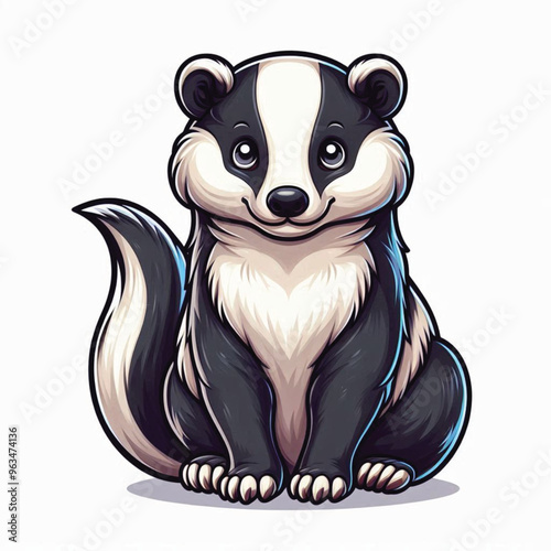 Cute Badger Vector Cartoon illustration