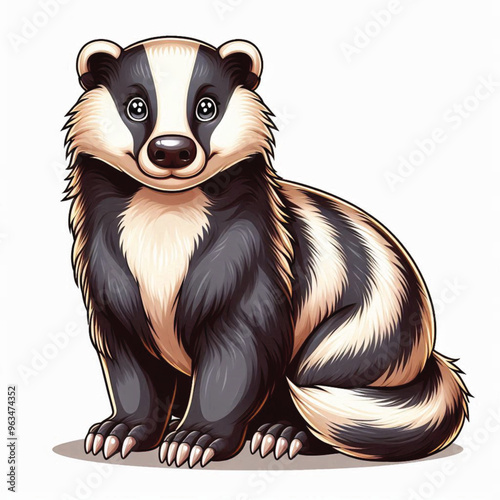 Cute Badger Vector Cartoon illustration