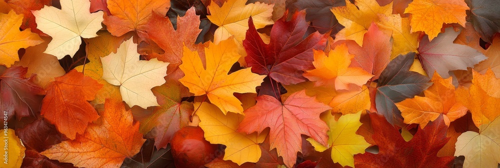 A close-up shot of colorful autumn leaves, showcasing a vibrant mix of red, orange, yellow, and brown hues. The leaves are arranged in a random pattern, creating a beautiful and natural display of fa A close-up shot of colorful autumn leaves, showcasing a vibrant mix of red, orange, yellow, and brown hues. The leaves are arranged in a random pattern, creating a beautiful and natural display of fa